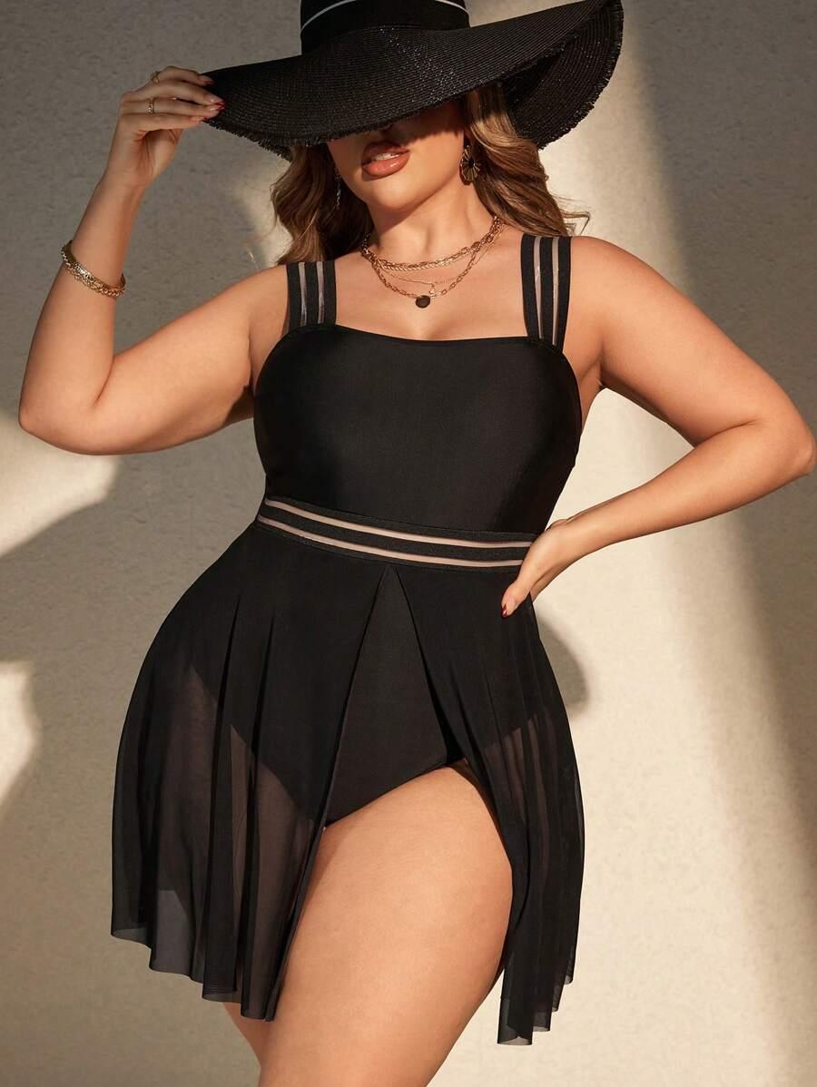 SHEIN CZARNY JEDNOCZĘŚCIOWY STRÓJ KĄPIELOWY S09__46