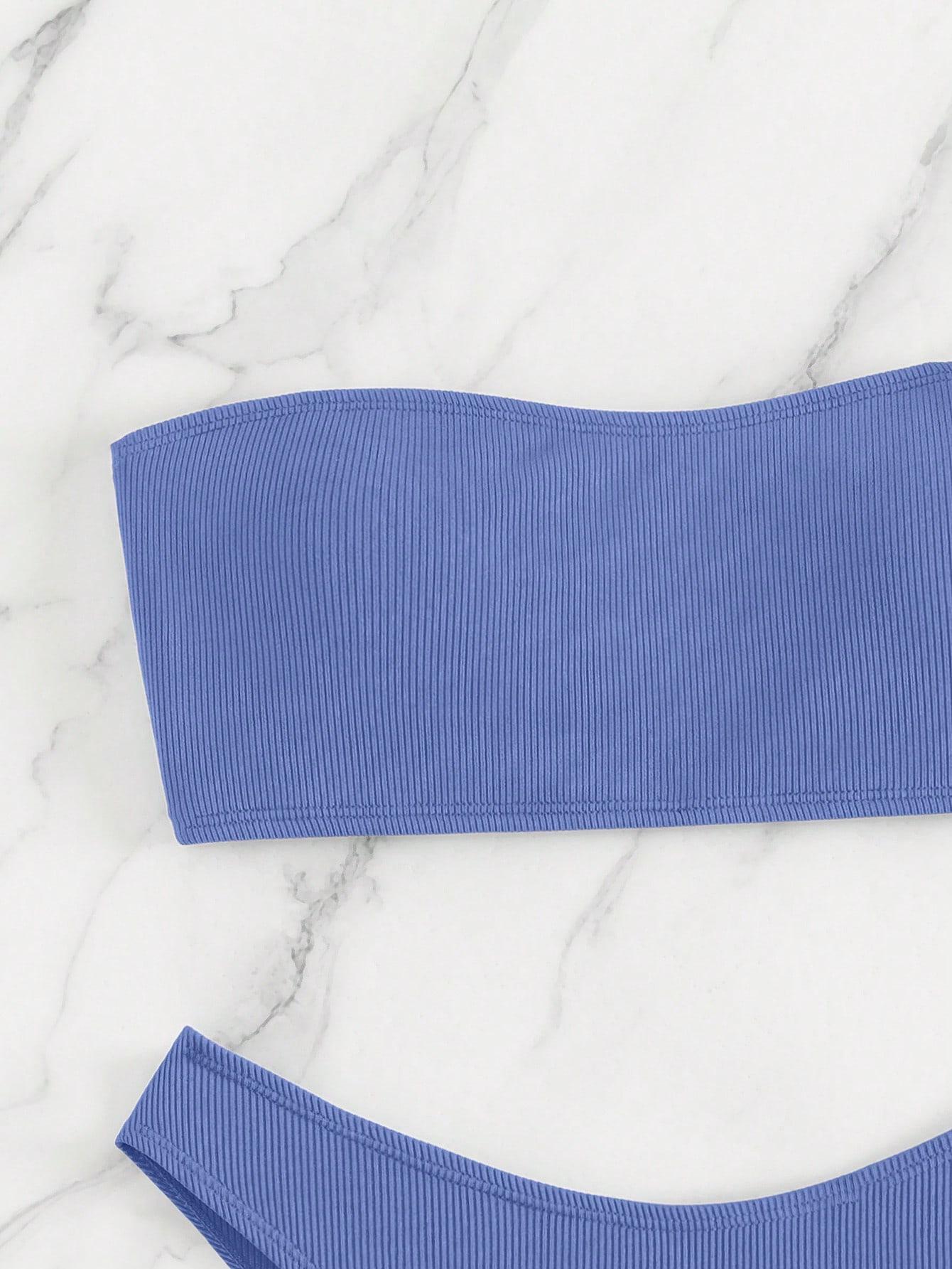 SHEIN NIEBIESKI DWUCZĘŚCIOWY STRÓJ KĄPIELOWY PK01__L