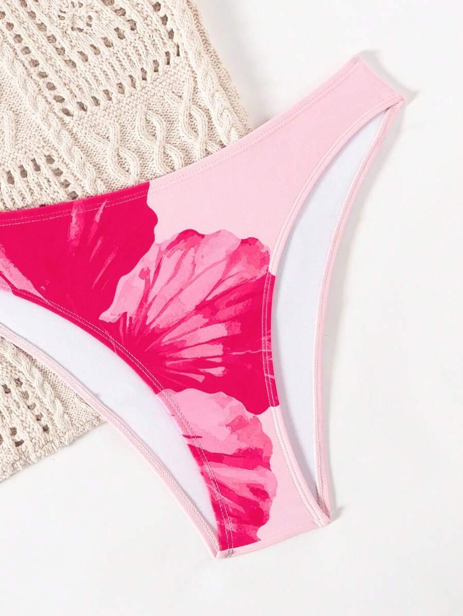 SWIM MOD RÓŻOWY STRÓJ KĄPIELOWY DWUCZĘŚCIOWY KWIATY S09__M