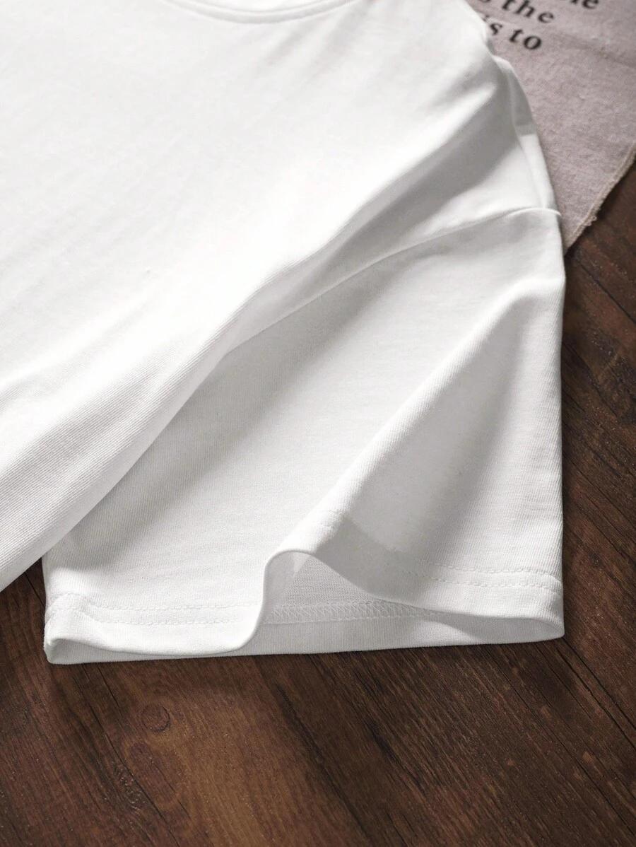 INAWLY BIAŁY T-SHIRT NADRUK S06__L