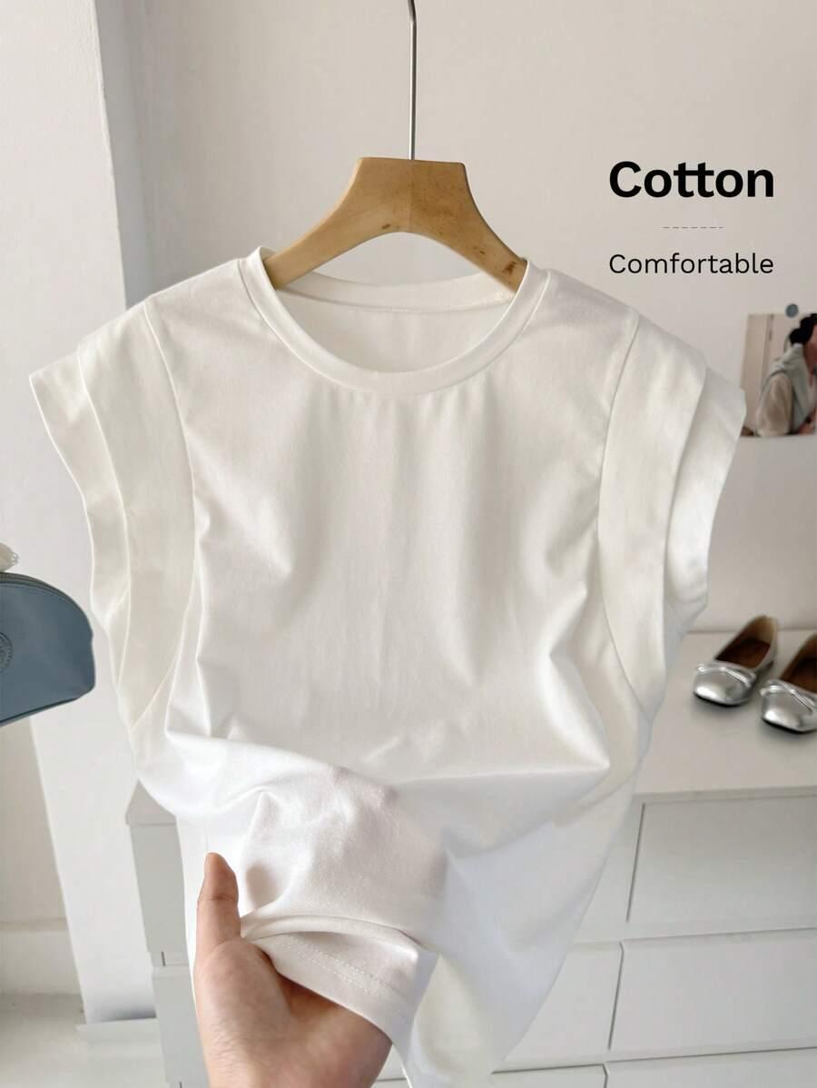 SHEIN BIAŁY BAWEŁNIANY T-SHIRT S06__164/170