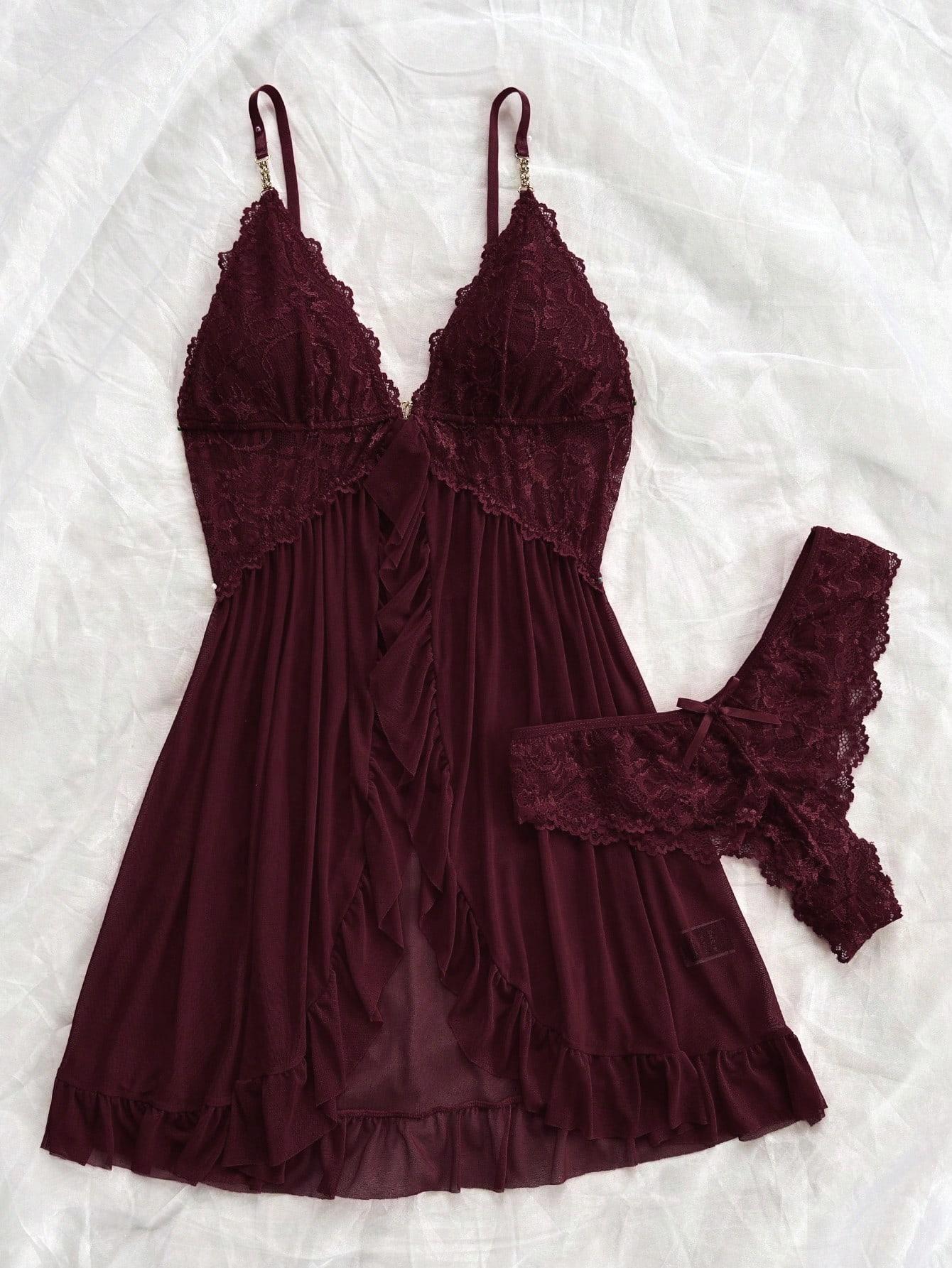 SHEIN BORDOWA KOSZULA NOCNA S06__S