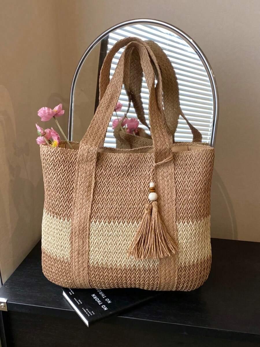 SHEIN SŁOMKOWA TORBA NA RAMIĘ S07__44X38X2