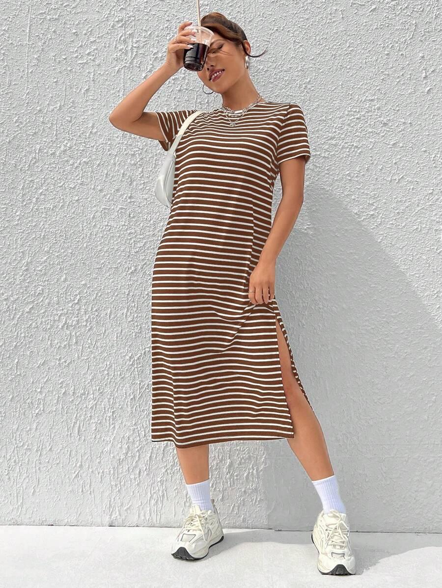 SHEIN BRĄZOWA SUKIENKA PASKI S06__S
