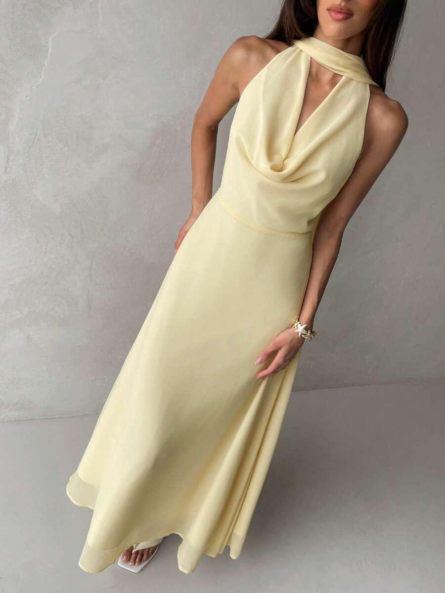 SHEIN ŻÓŁTA MAXI SUKIENKA S06__XS
