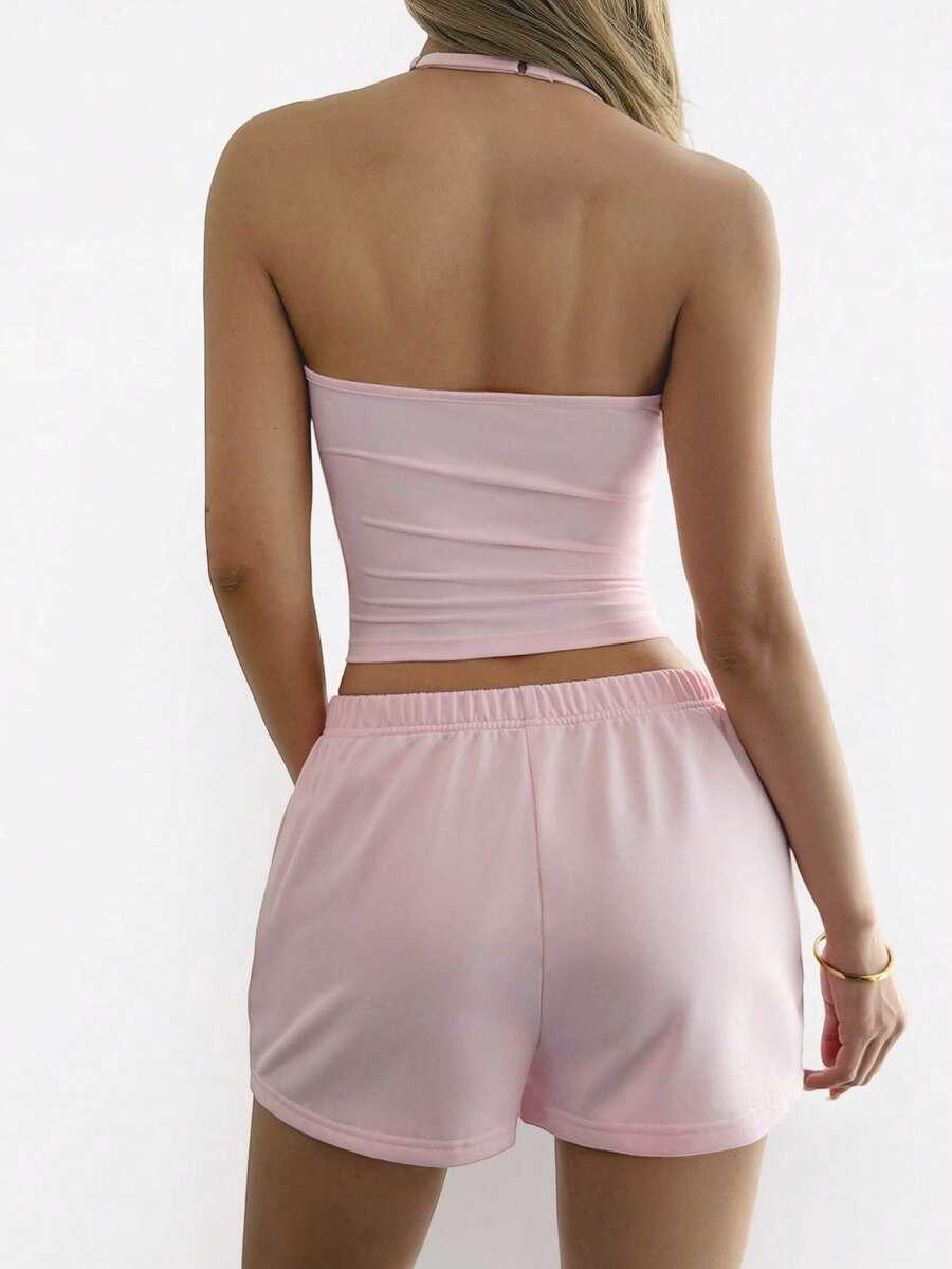 SHEIN RÓŻOWE DRESOWE SPODENKI S06__XS