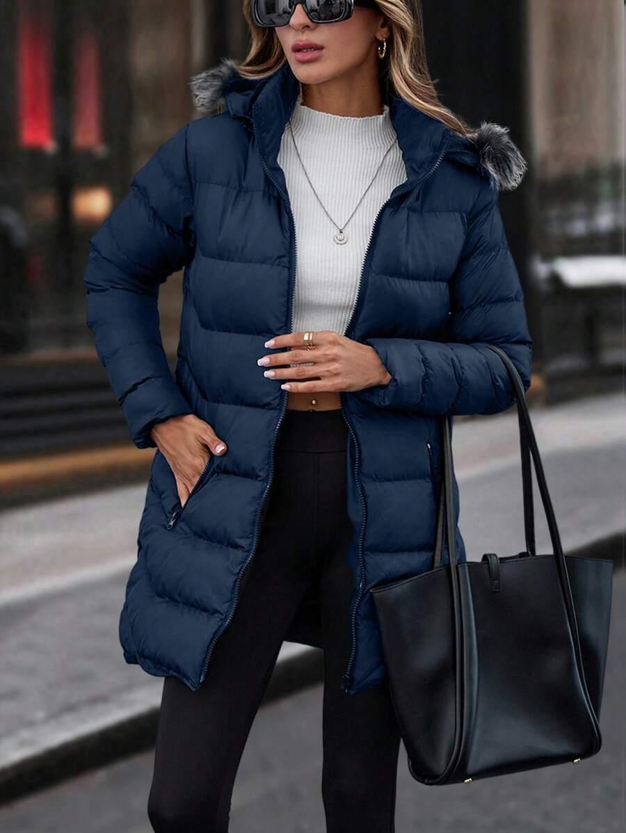 SHEIN GRANATOWA PIKOWANA KURTKA W01__M