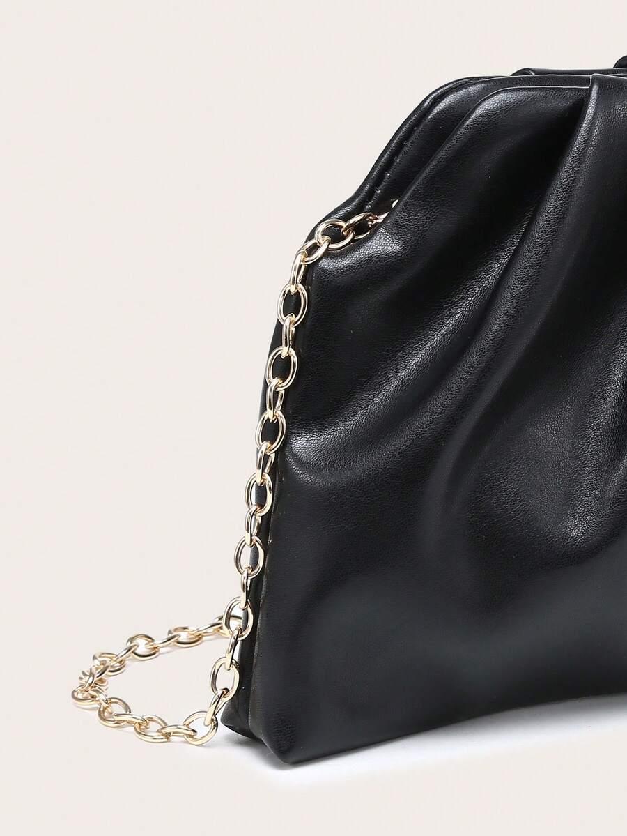 SHEIN CZARNA TOREBKA IMITACJA SKÓRY S07__15X26,5CM