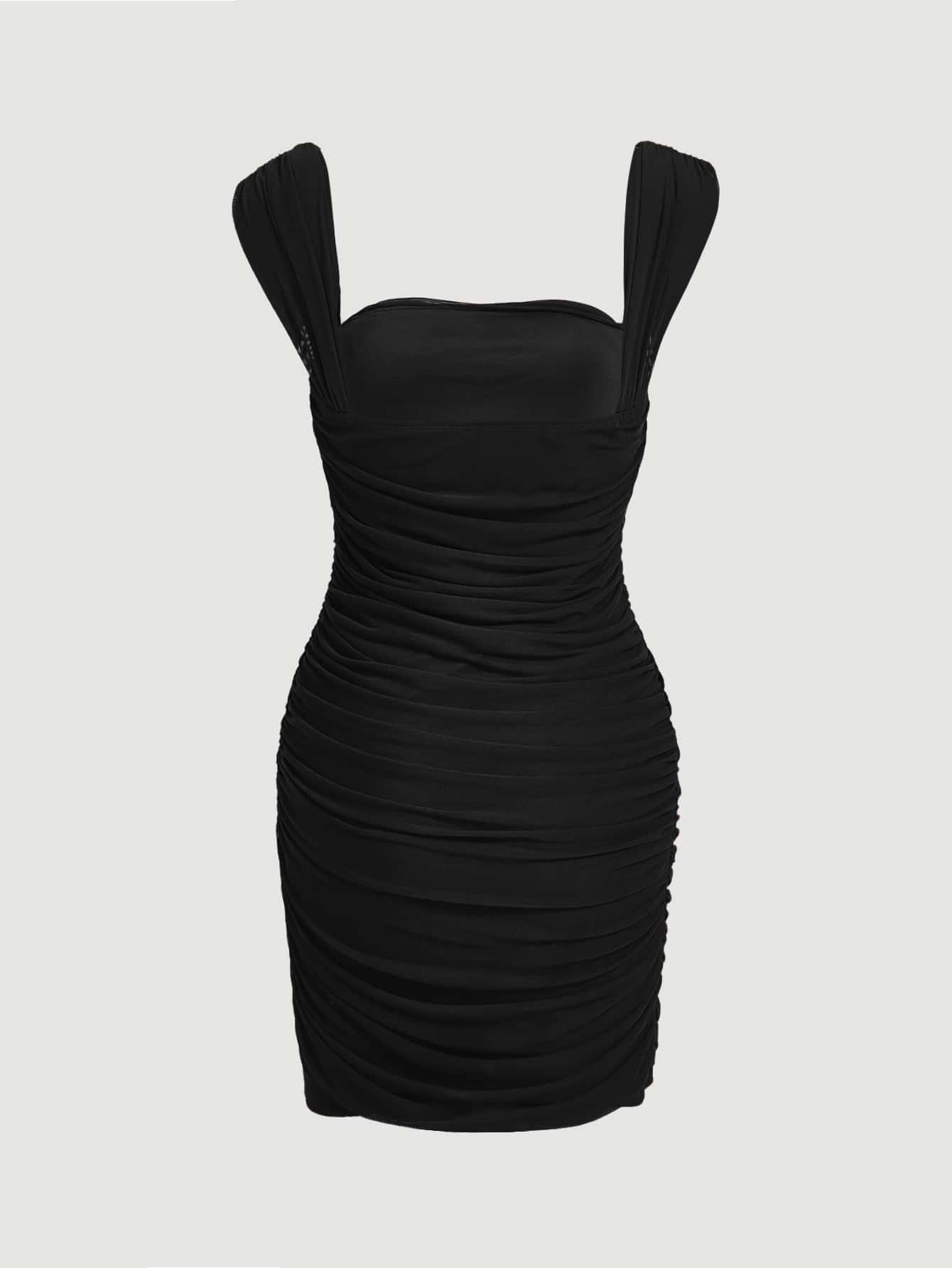 SHEIN CZARNA MINI SUKIENKA BEZ RĘKAWÓW S06__L