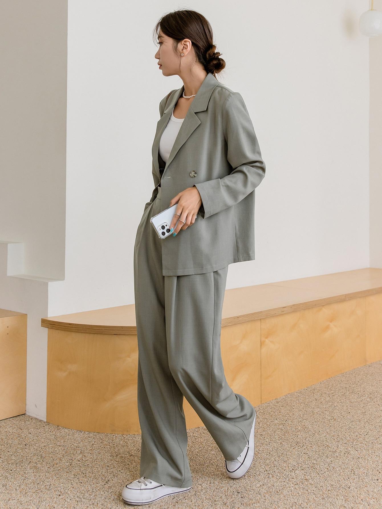 SHEIN MARYNARKA SPODNIE KOMPLET S09__L