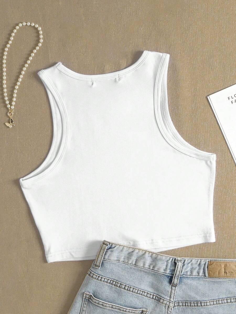 SHEIN BIAŁY TOP NADRUK S06__L