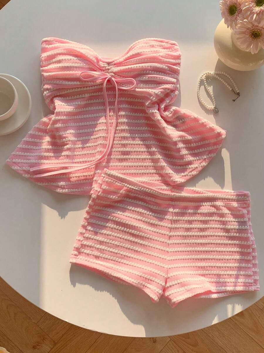 SHEIN TOP WZÓR PASKI S09__XS