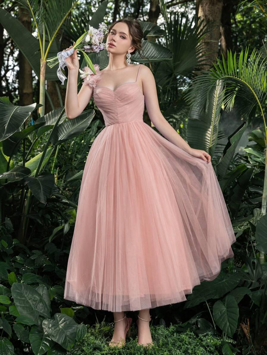 SHEIN RÓŻOWA MIDI SUKIENKA S06__S