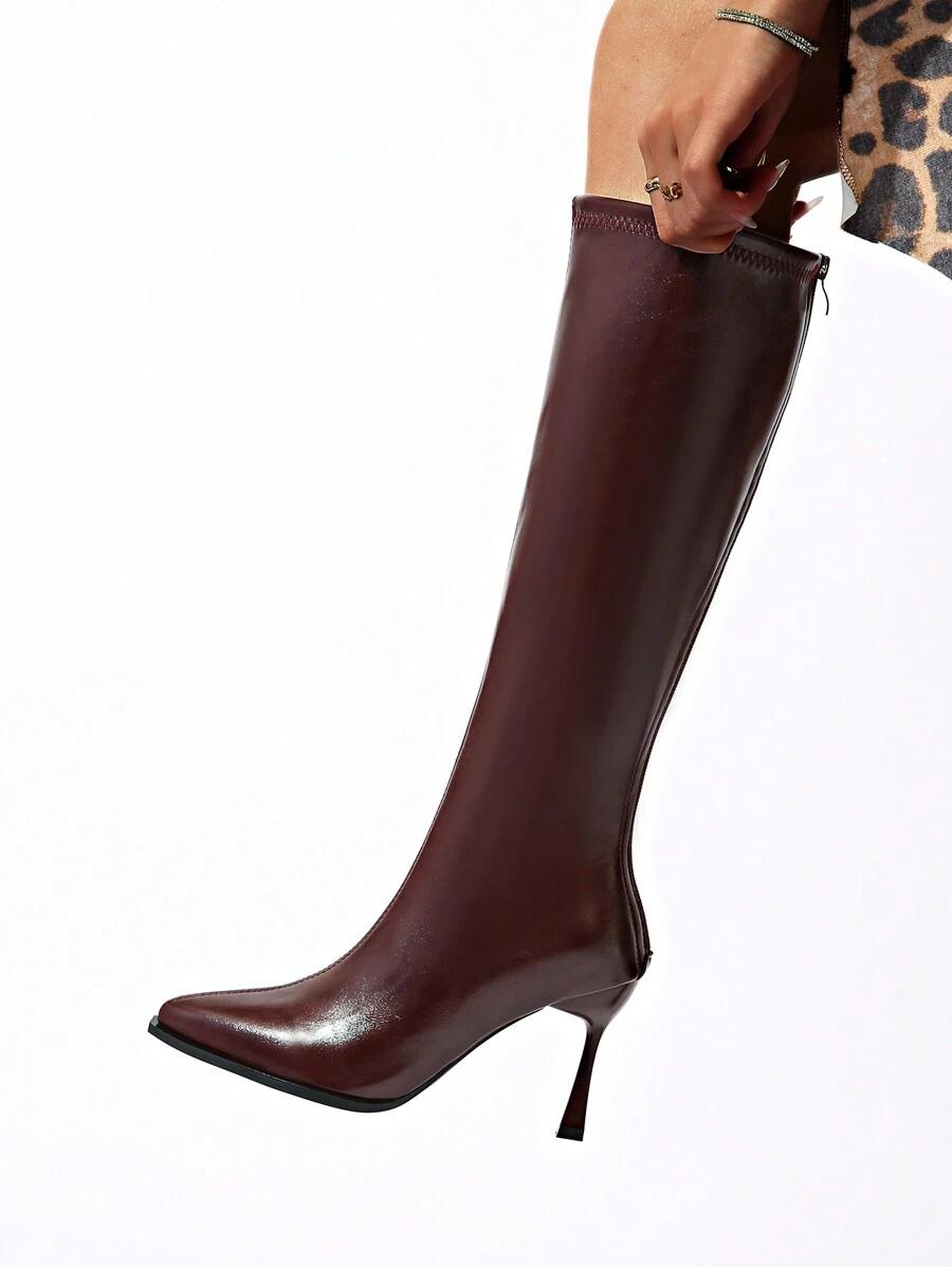 SHEIN KLASYCZNE BORDOWE KOZAKI W01__36,5