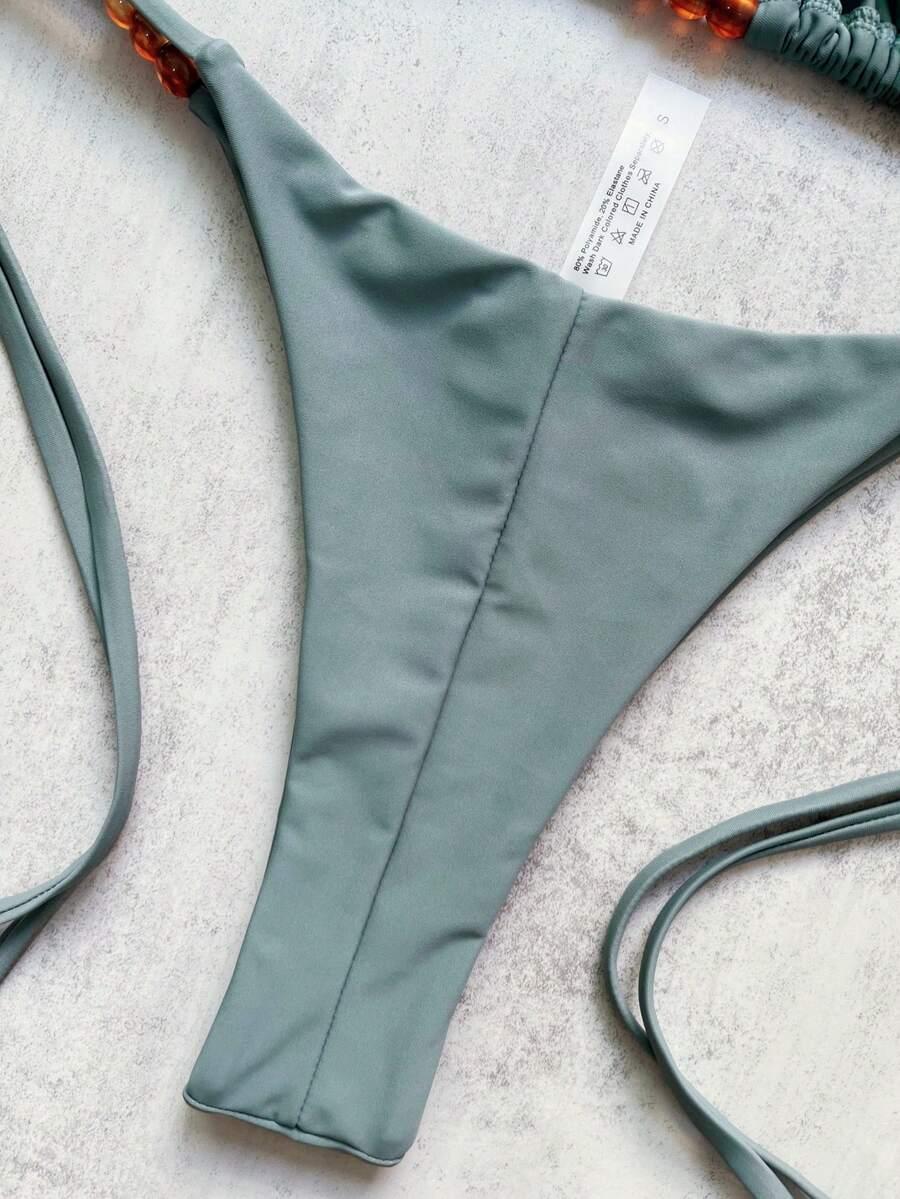SHEIN DWUCZĘŚCIOWY STRÓJ KĄPIELOWY ZDOBIENIE PK01__L