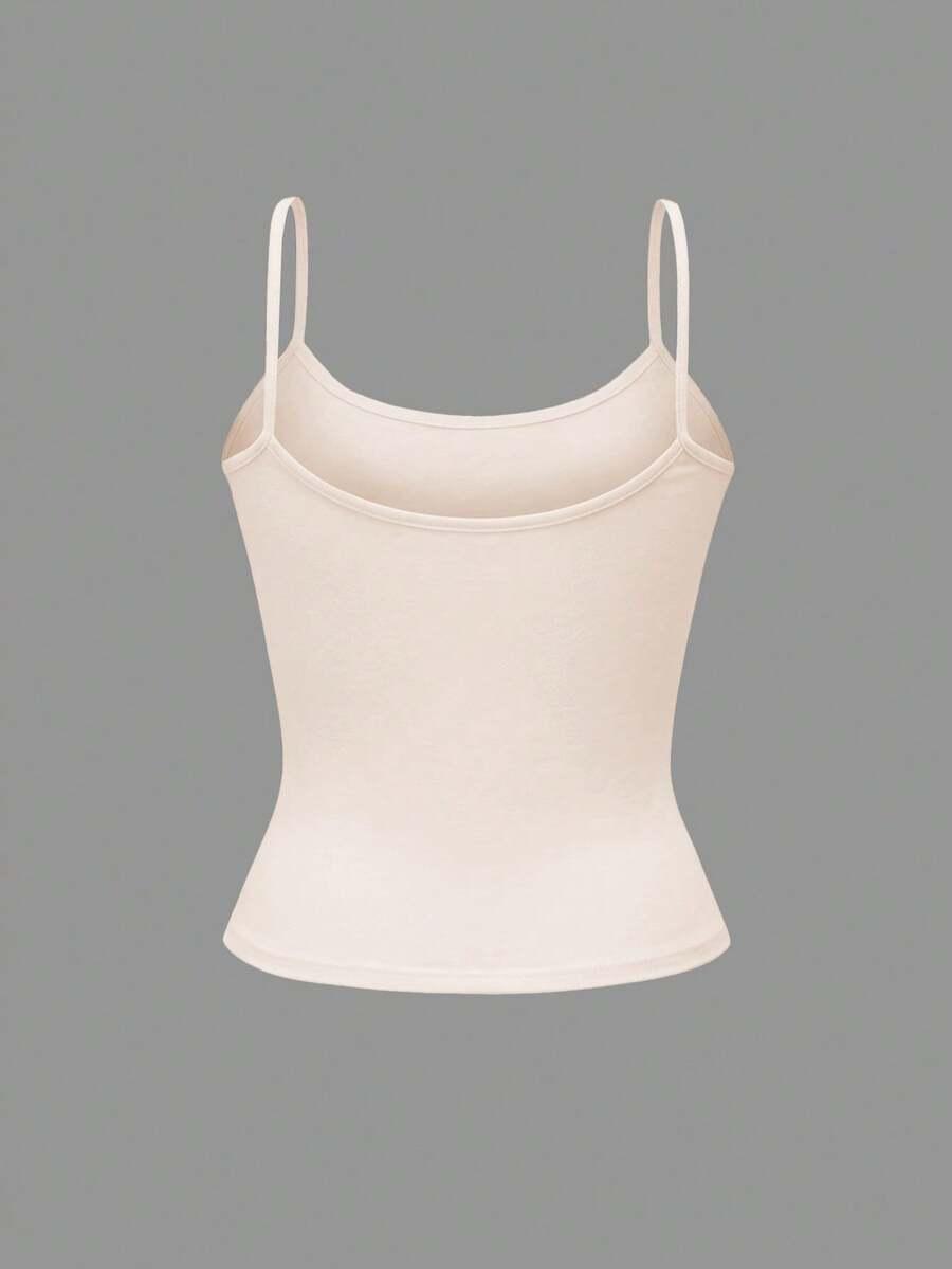 SHEIN BEŻOWY TOP NA RAMIĄCZKACH PK01__M