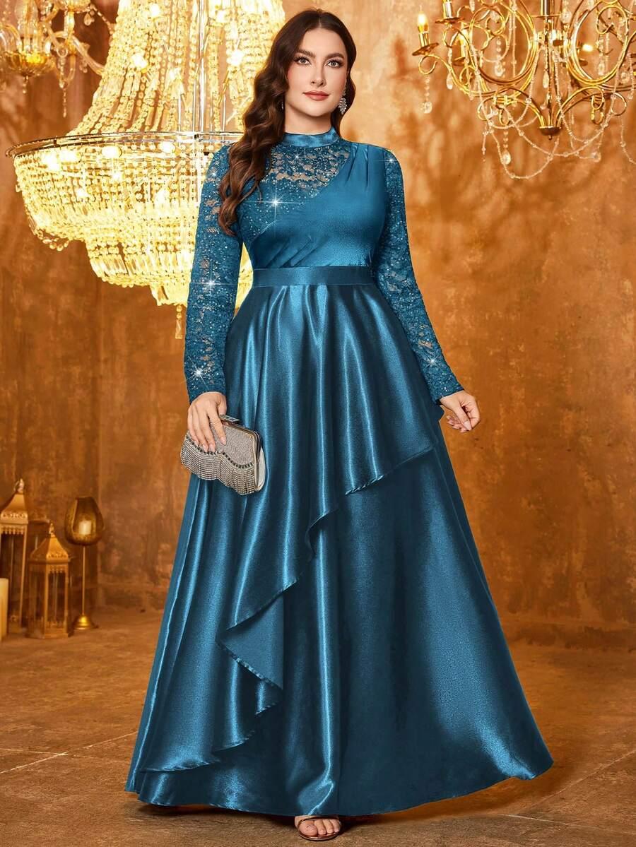 SHEIN NIEBIESKA MAXI SUKIENKA S06__50