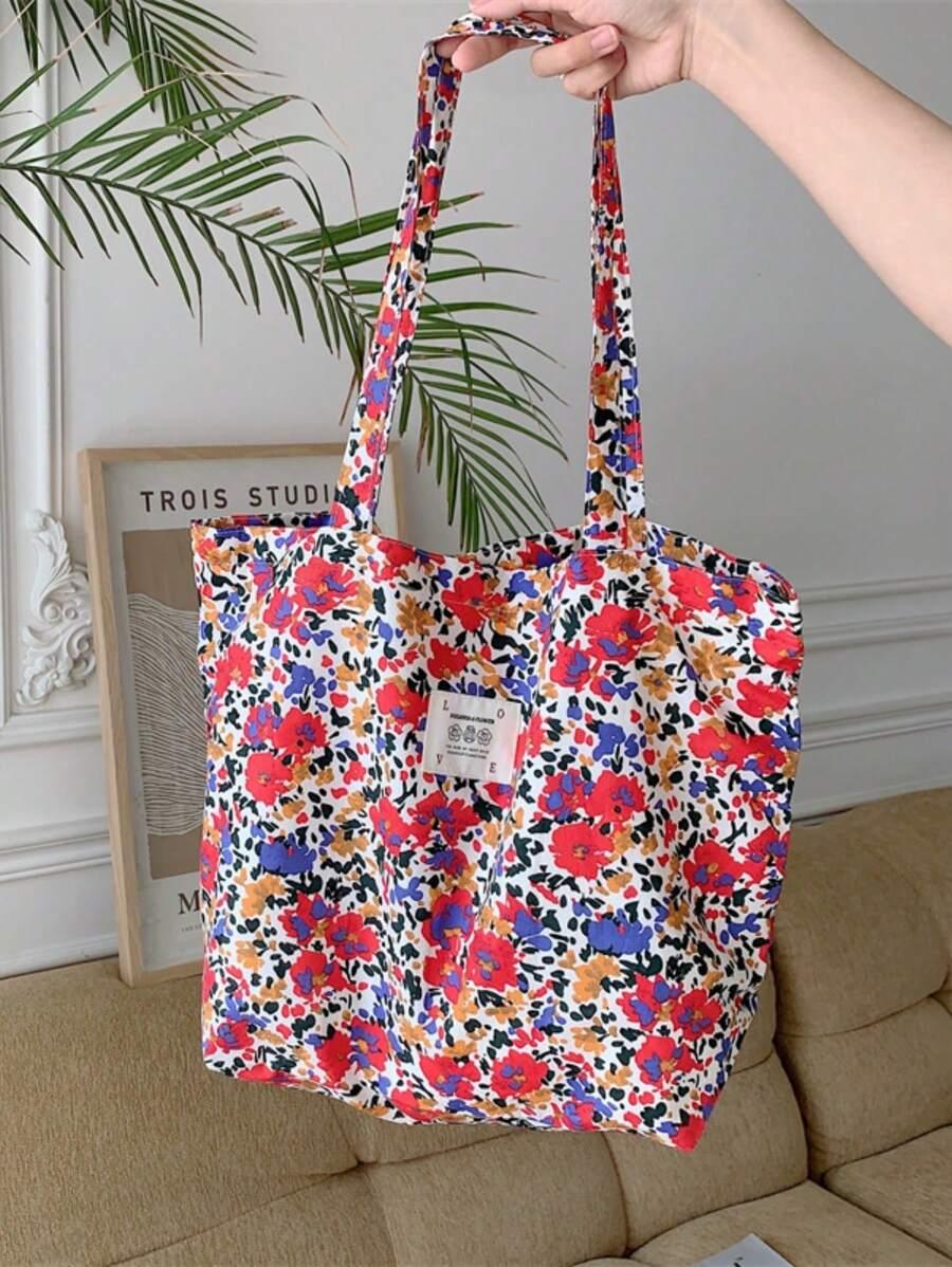 SHEIN TORBA NA RAMIĘ KWIATY S07__44X11X34