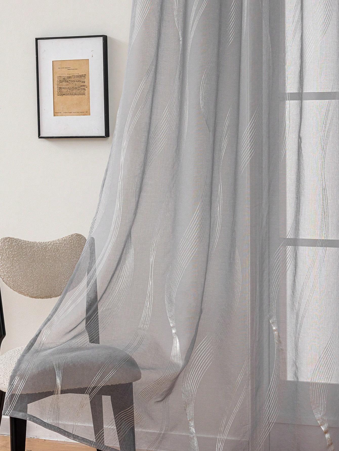 SHEIN SZARA FIRANA WZÓR S07__150X240CM