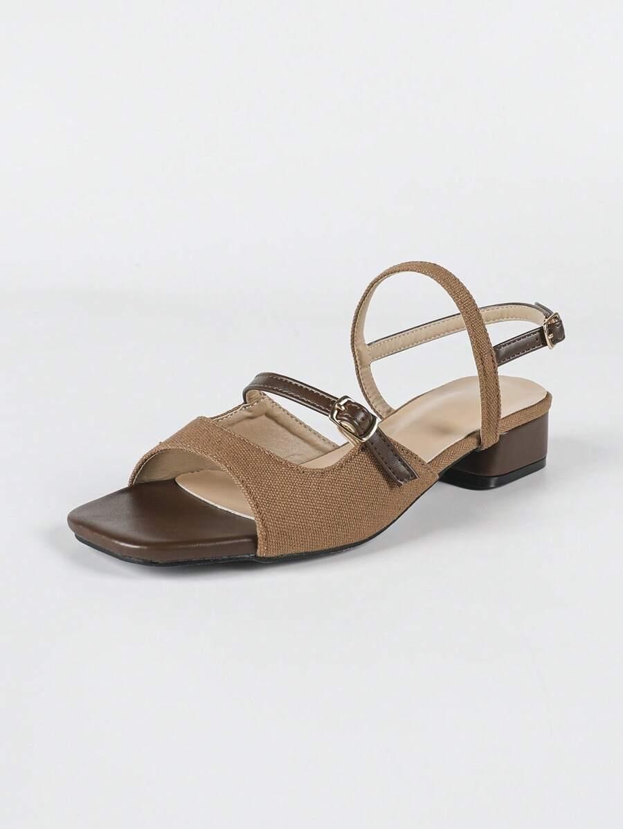 SHEIN BRĄZOWE SANDAŁY OBCAS S06__39