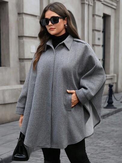 SHEIN SZARY KLASYCZNY PŁASZCZ W01__50