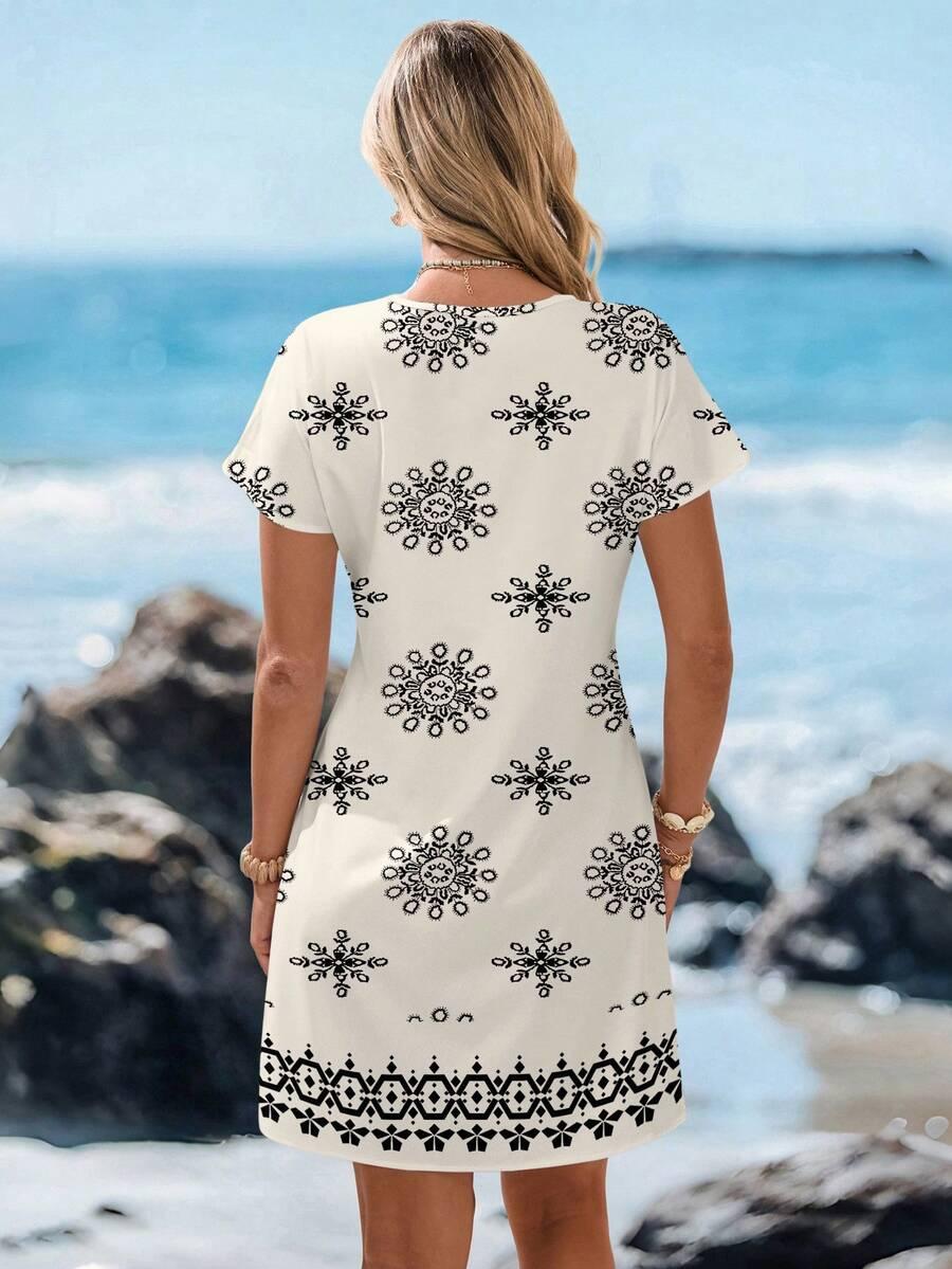 SHEIN SUKIENKA KRÓTKI RĘKAW S06__L
