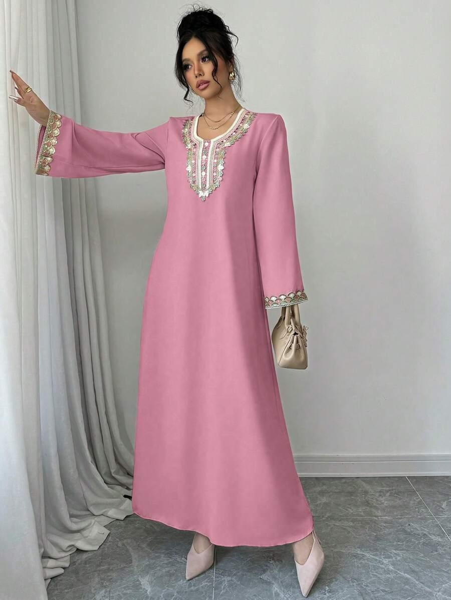 SHEIN RÓŻOWA MAXI SUKIENKA S06__S
