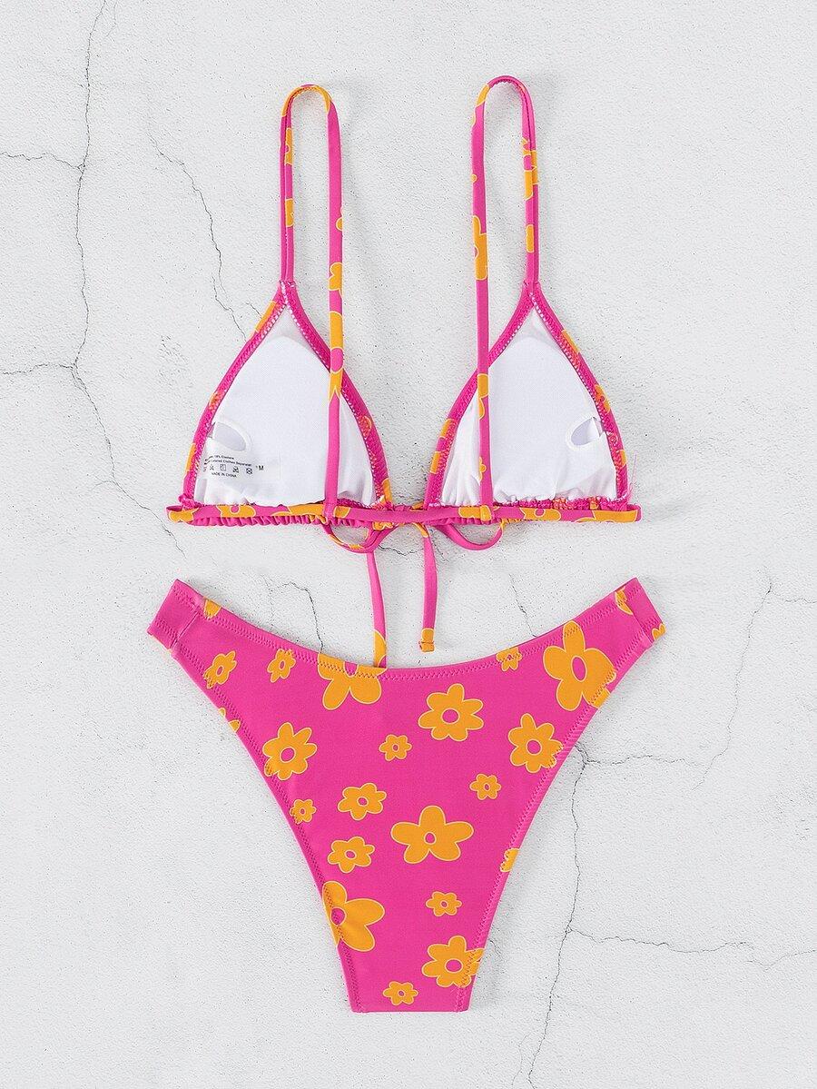 SHEIN KOMPLET BIKINI WZÓR KWIATY