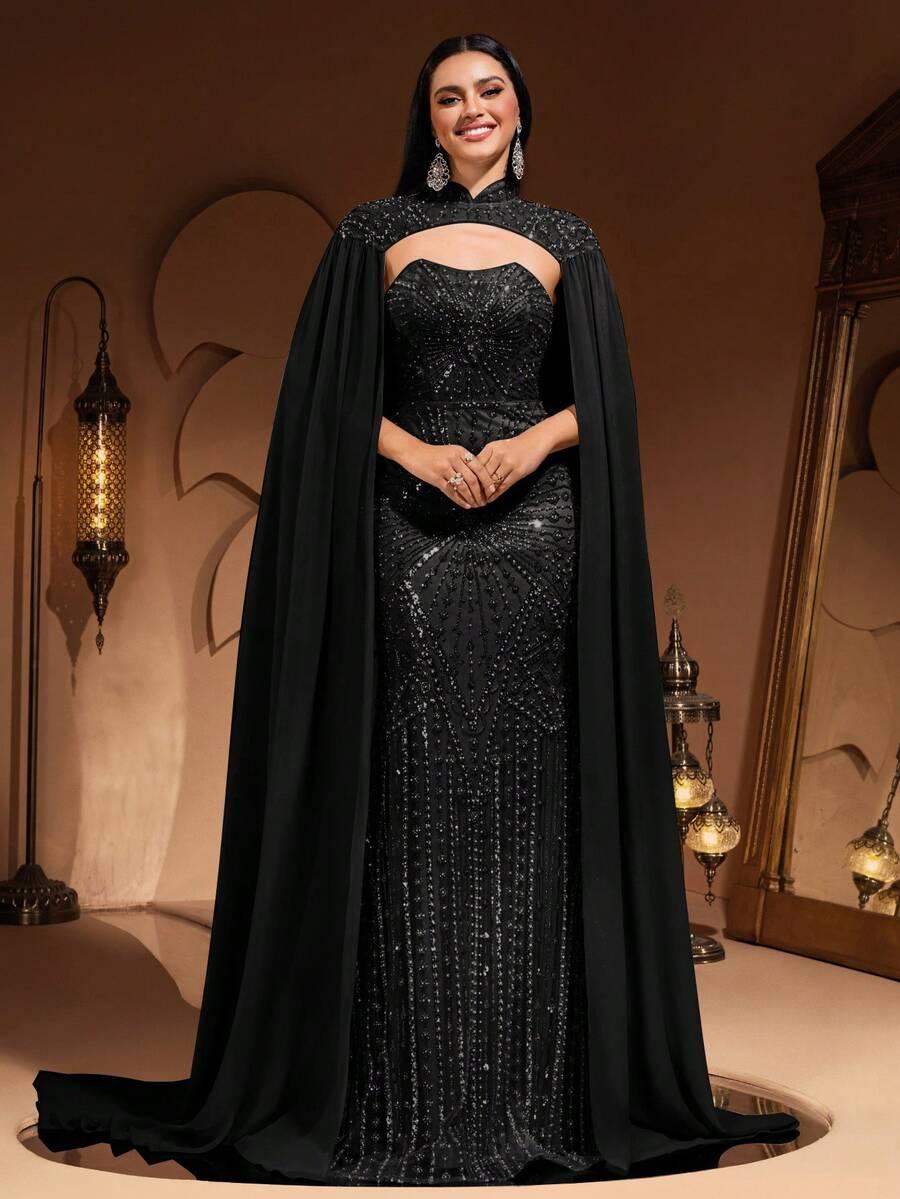 SHEIN CZARNA MAXI SUKIENKA PK01__XL