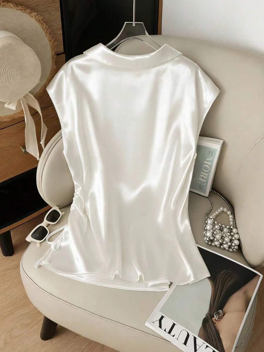 SHEIN BIAŁA BLUZKA KRÓTKI RĘKAW S06__52
