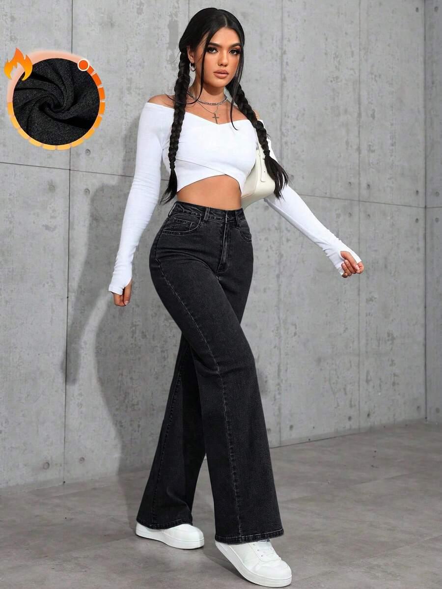 SHEIN CZARNE SPODNIE JEANS S06__L