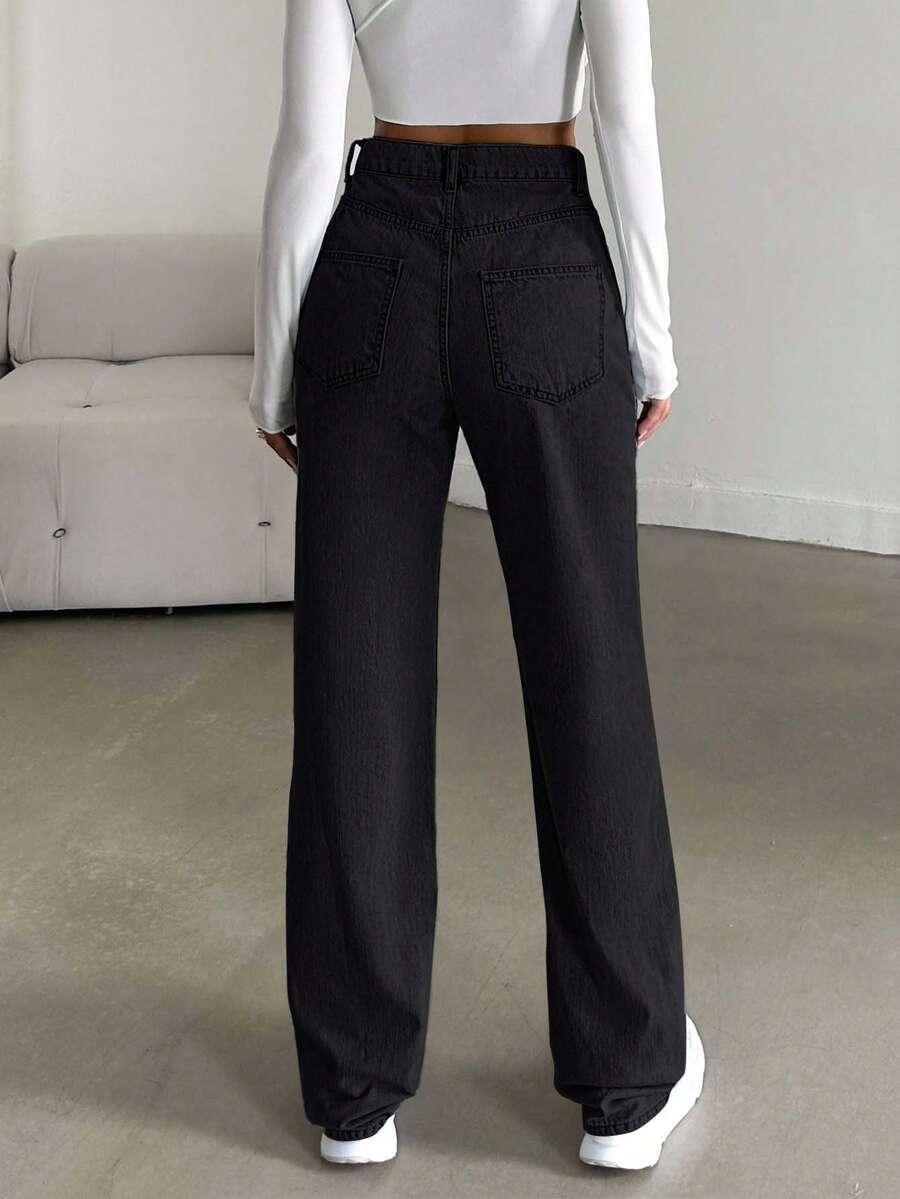 SHEIN CZARNE SPODNIE JEANS S06__L