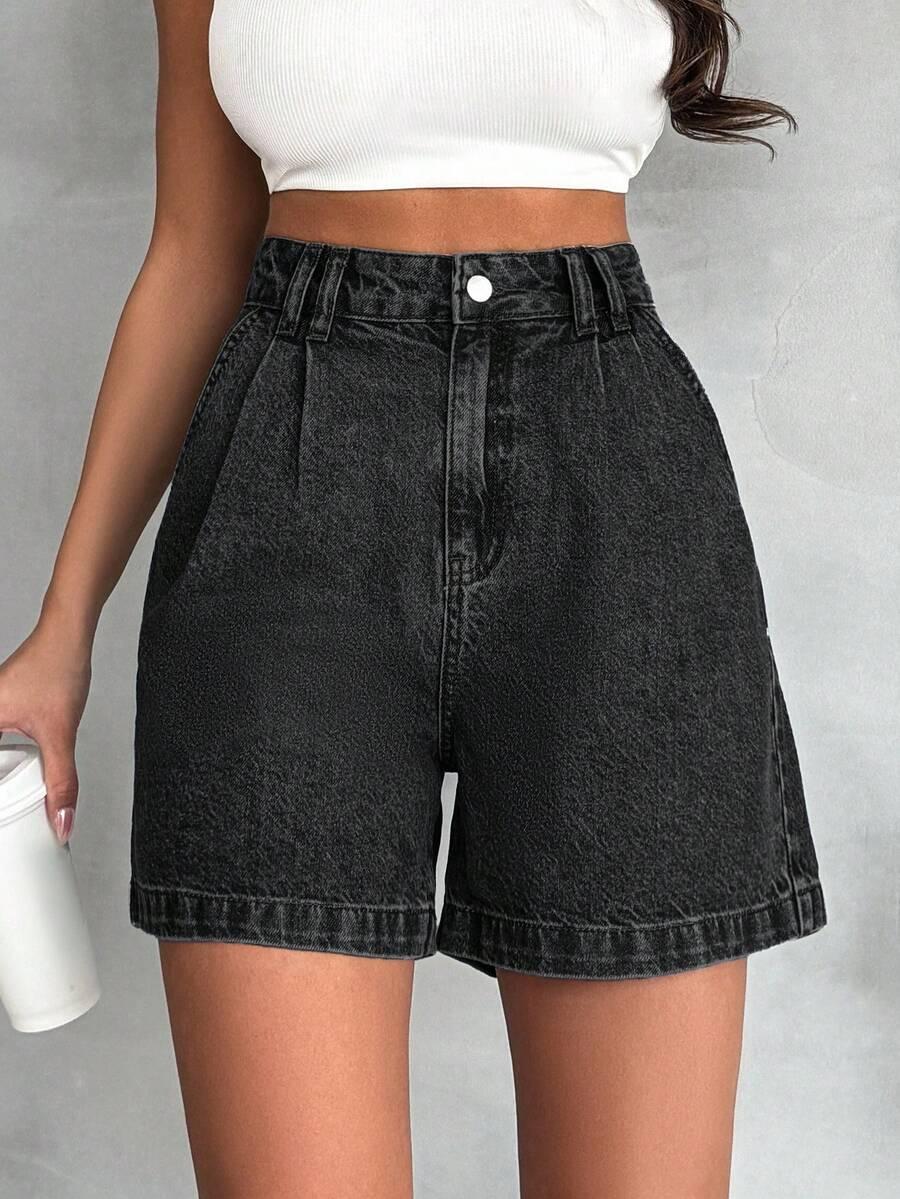 EURMUSE CZARNE SPODENKI JEANS S06__L