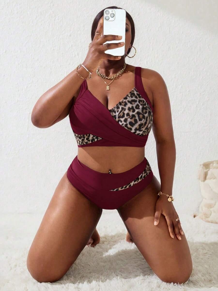 SLAYDIVA DWUCZĘŚCIOWY STRÓJ KĄPIELOWY ANIMAL PRINT S09__48