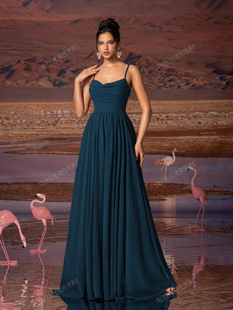 SHEIN MAXI SUKIENKA NA RAMIĄCZKACH S06__M