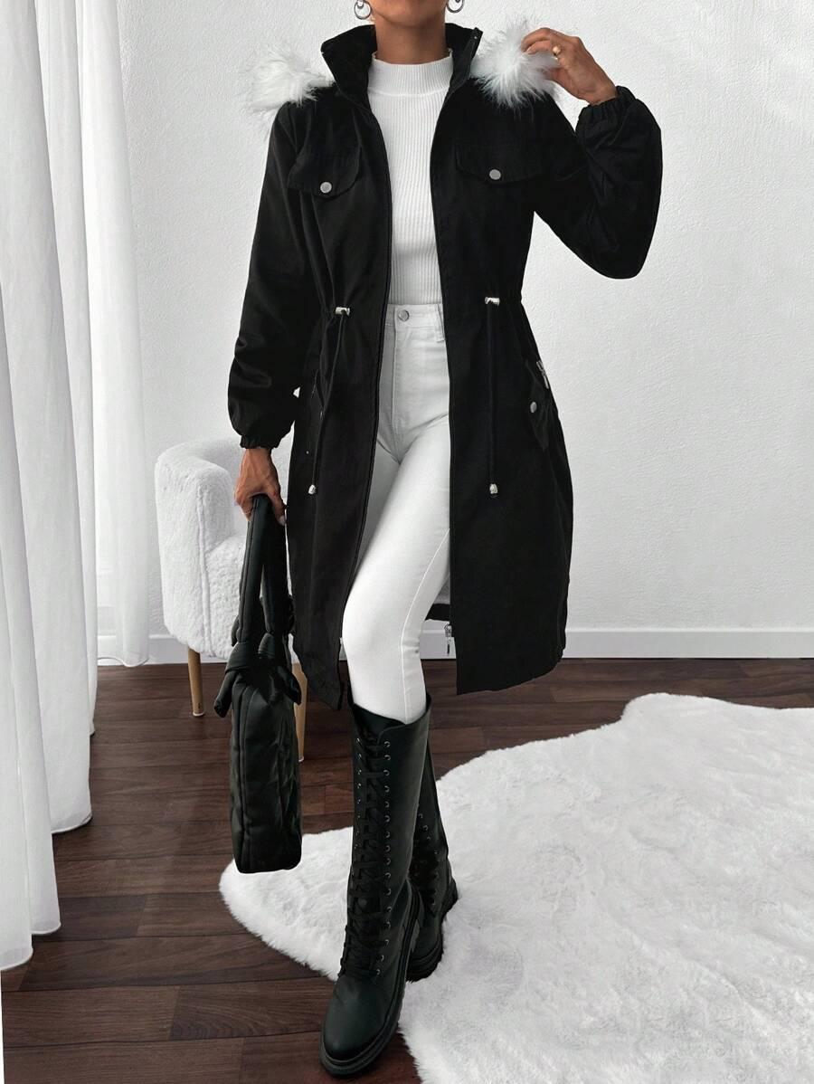 SHEIN CZARNA KURTKA KAPTUR W01__L