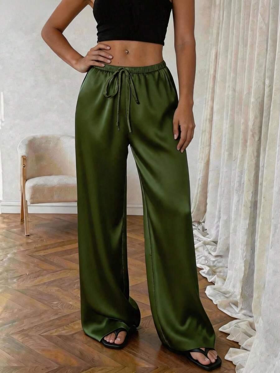 SHEIN ZIELONE PROSTE SPODNIE S09__M
