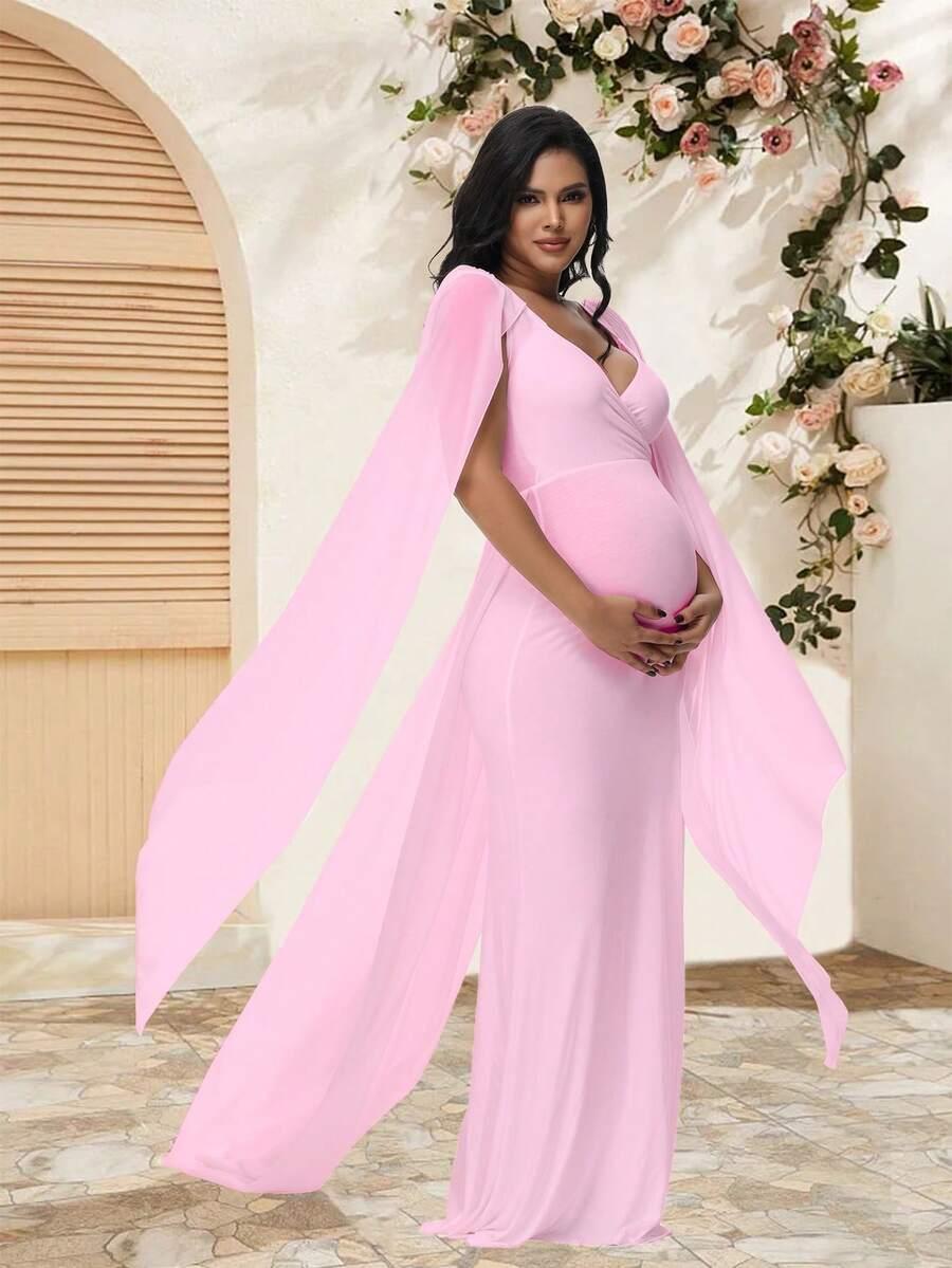 SHEIN RÓŻOWA SUKIENKA CIĄŻOWA MAXI S06__XL