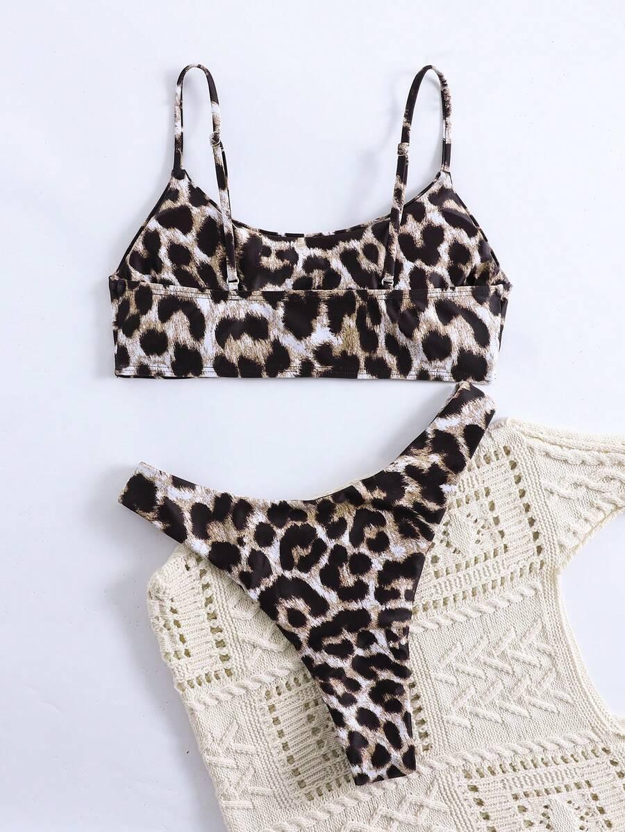 SHEIN DWUCZĘŚCIOWY STRÓJ KĄPIELOWY ANIMAL PRINT S09__M