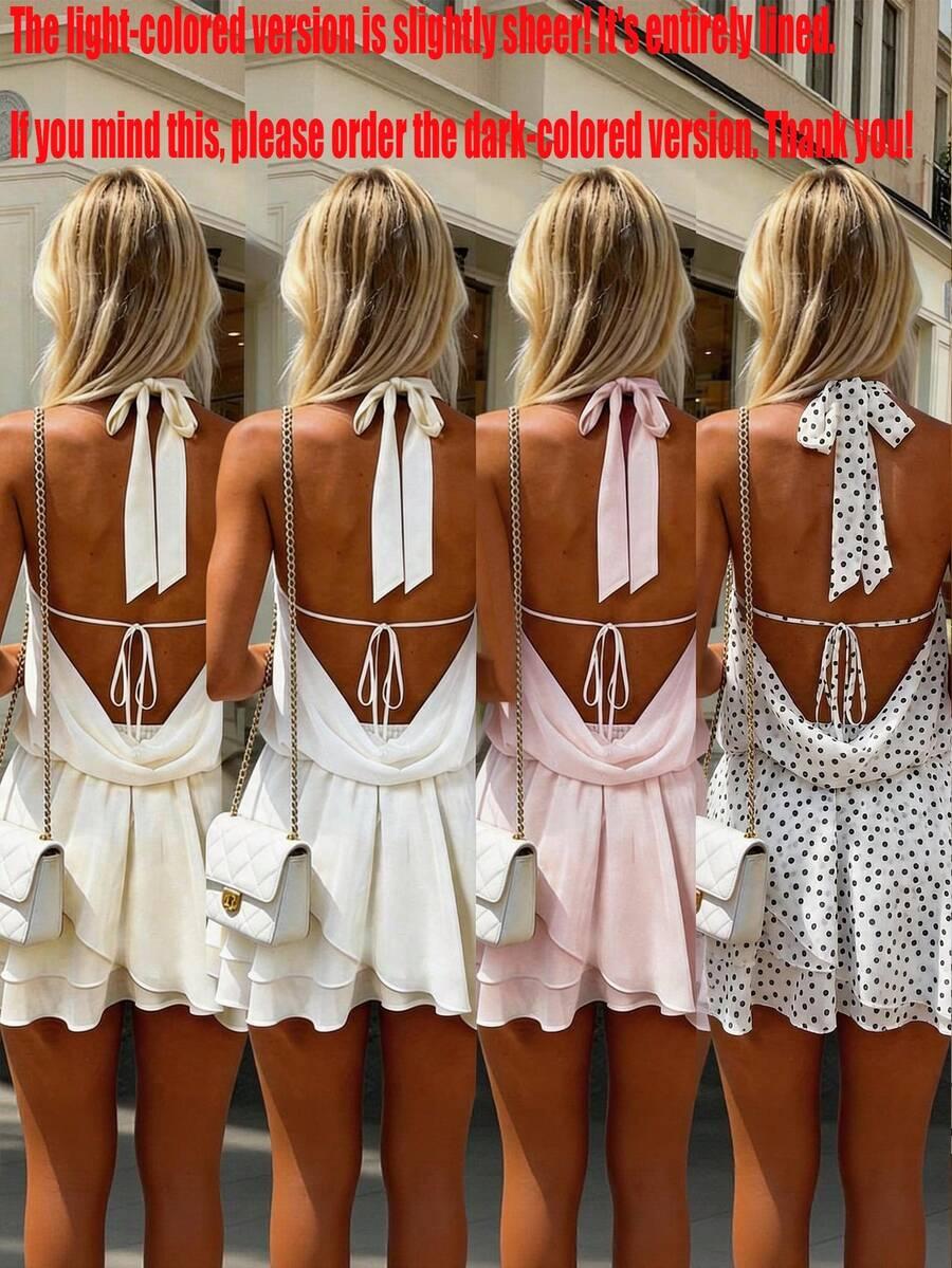 SHEIN RÓŻOWA MINI SUKIENKA ODKRYTE PLECY S06__L