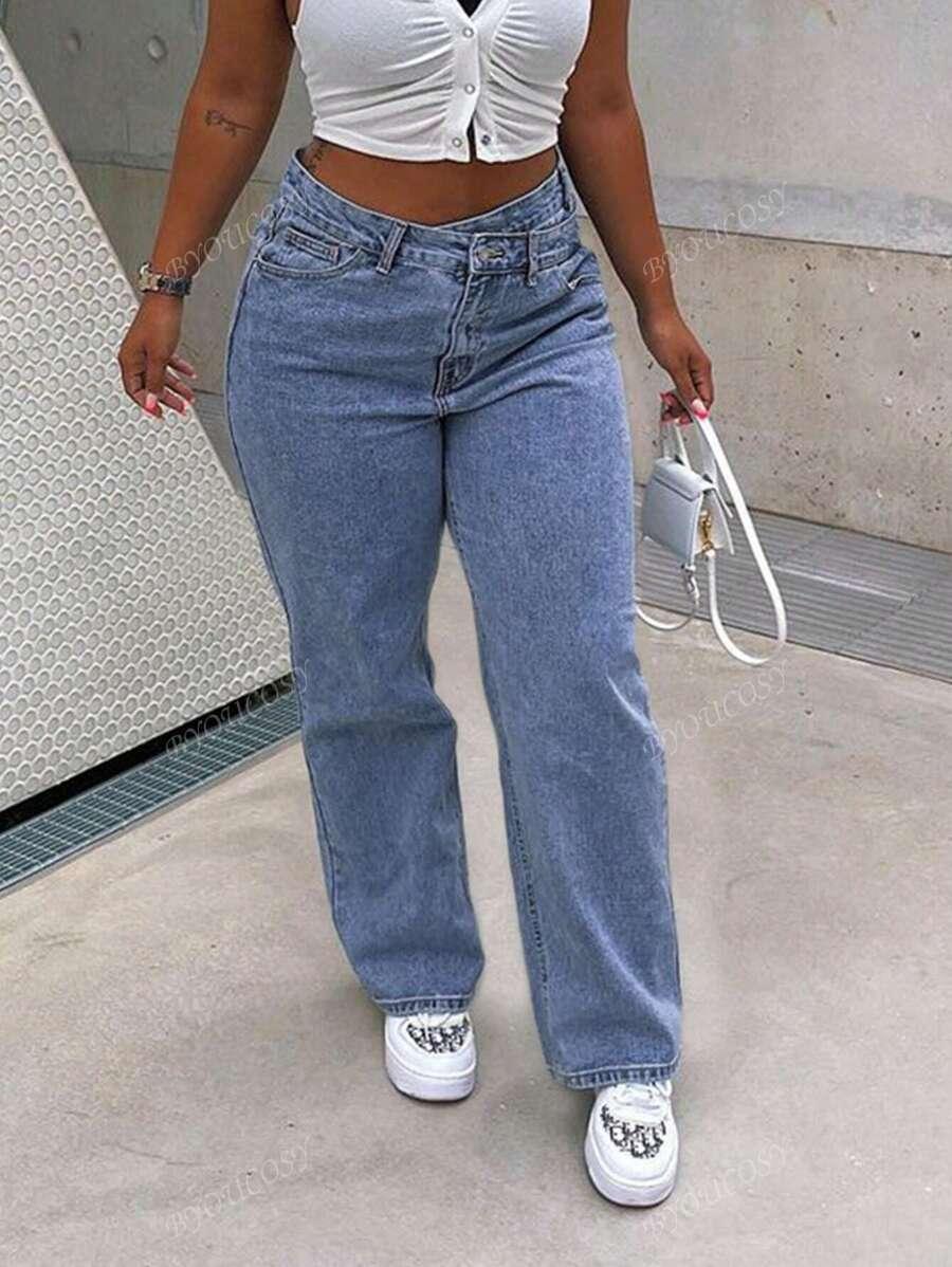 SHEIN SPODNIE JEANS WYSOKI STAN S06__XL