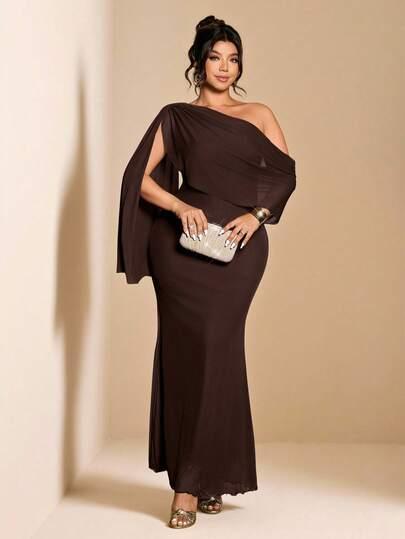 SHEIN BRĄZOWA MAXI SUKIENKA S09__48