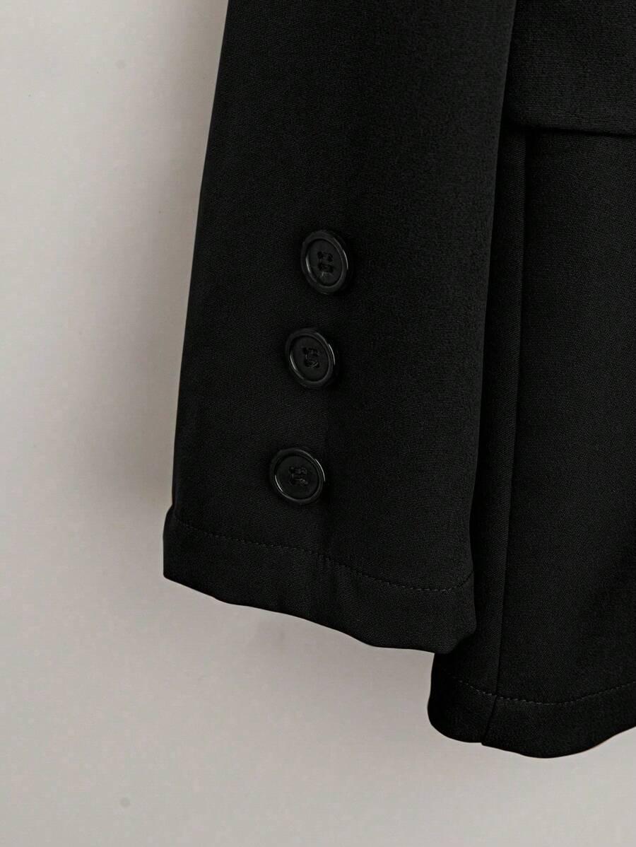 SHEIN CZARNY KOMPLET MARYNARKA SPÓDNICA S06__XL