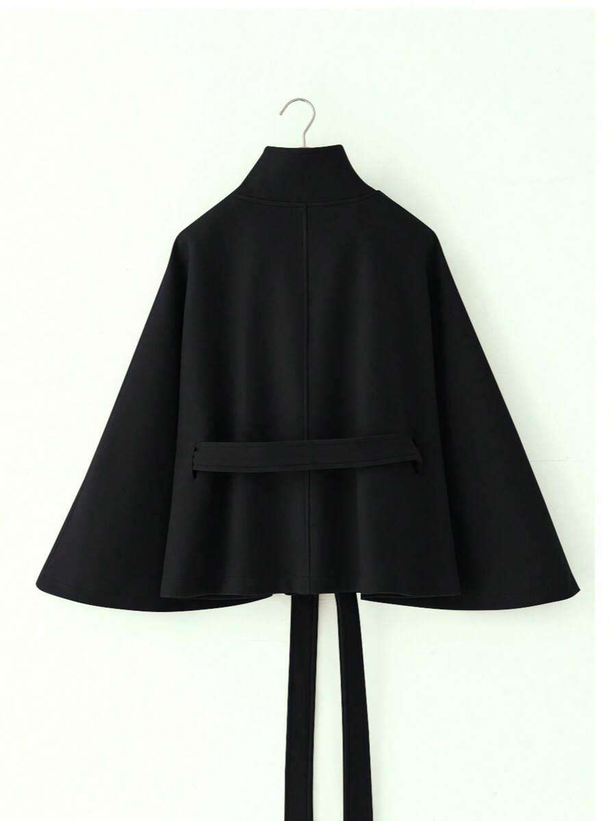 SHEIN CZARNY PŁASZCZ GUZIKI W01__M