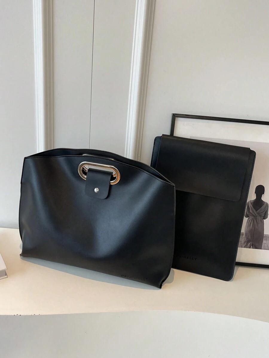 SHEIN CZARNA TOREBKA IMITACJA SKÓRY S07__41X6X30