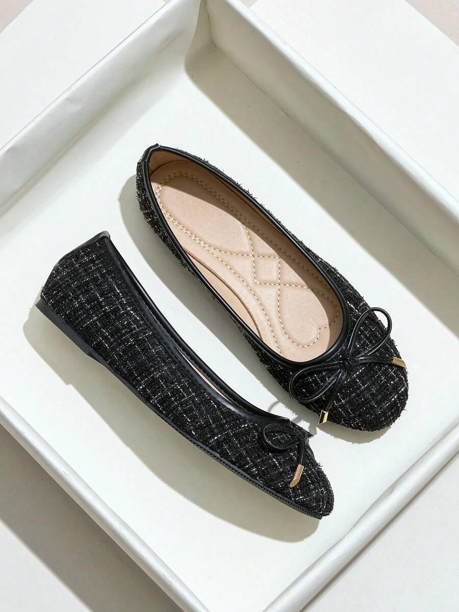 SHEIN CZARNE BALERINY KOKARDA S06__40