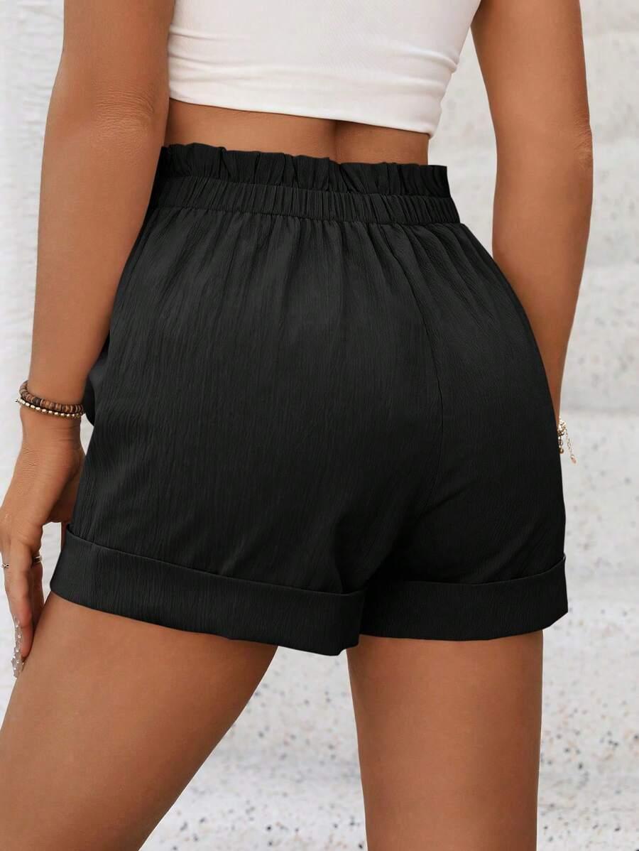 SHEIN CZARNE SPODENKI WYSOKI STAN S09__XS