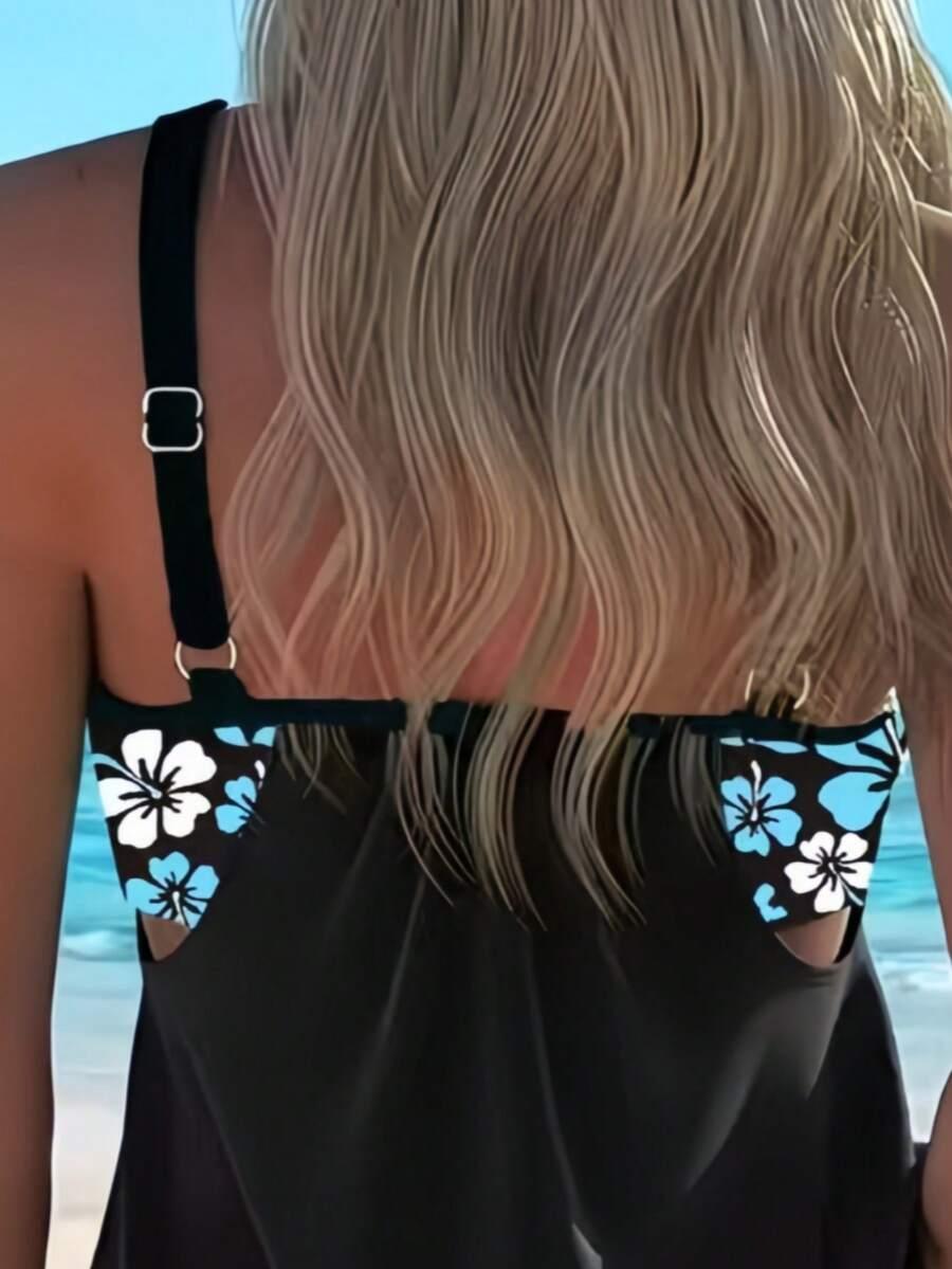 SHEIN DWUCZĘŚCIOWY STRÓJ KĄPIELOWY WZÓR KWIATY S09__M