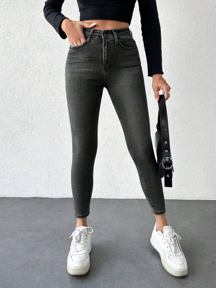 SHEIN SZARE SPODNIE JEANSOWE RURKI S06__XXL