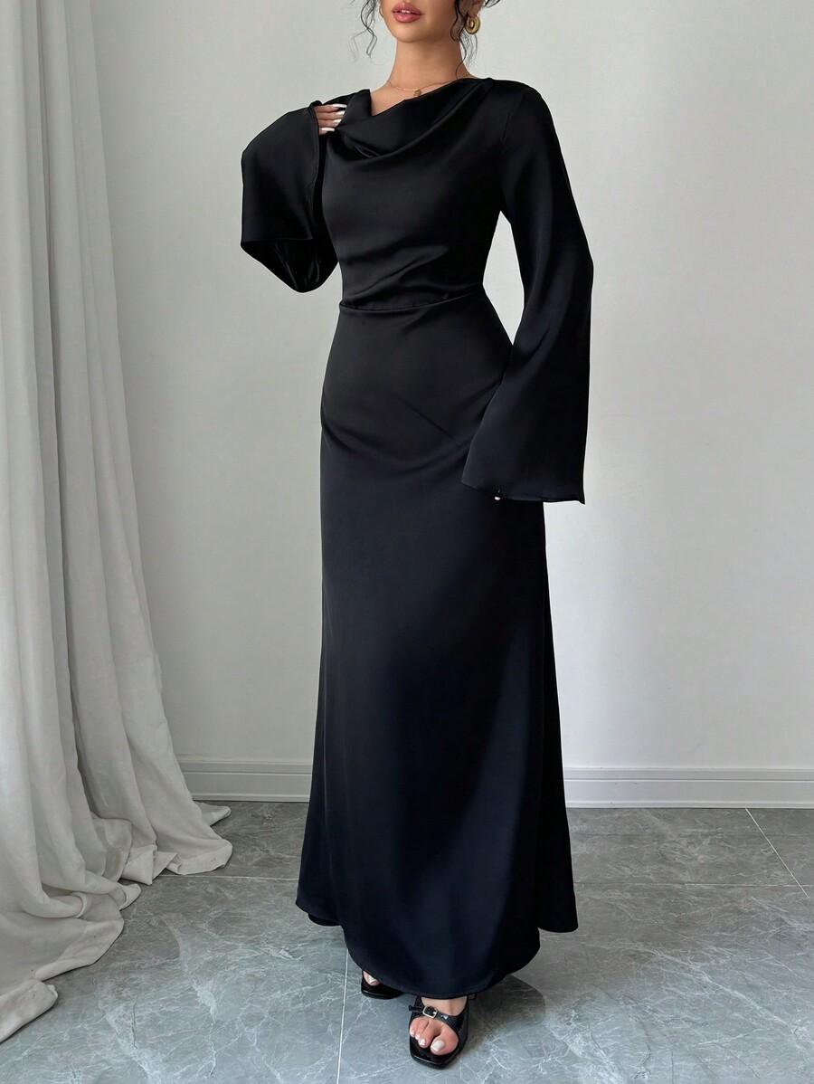 SHEIN CZARNA MAXI SUKIENKA S06__L
